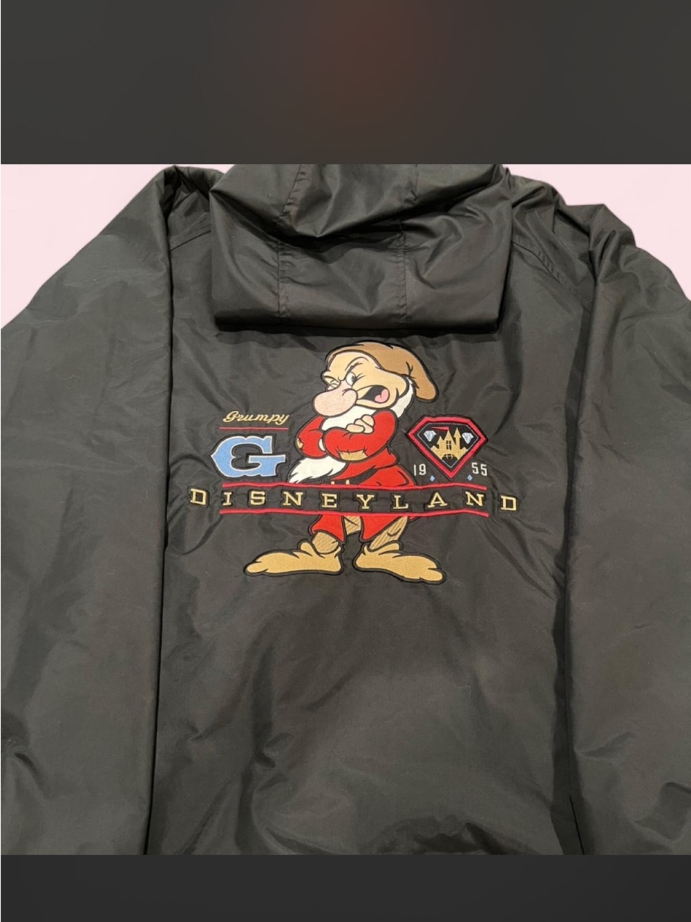Disney Grumpy Hooded Raincoat - Black with Red & Yellow Accent